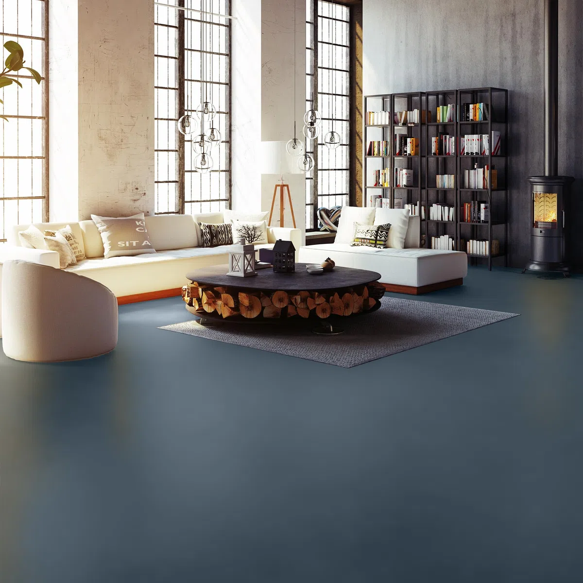 EPODEX Pintura para hormigón 2K, Pintura epóxica para suelos, Resina epoxi para suelo, Impermeable, Sótano, garaje, taller, Interior, 3,6kg (9m² con 2 capas) - Midnight