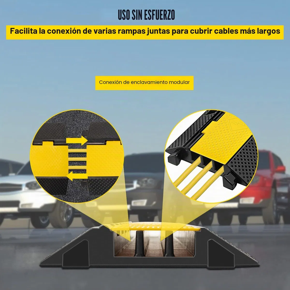 Happybuy 10T Cubierta Protectora de Cable de Suelo para Cable de 3 Canales 1020 * 290 * 56MM (10T)