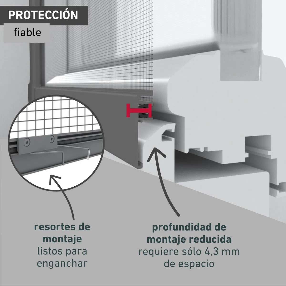 Windhager Marco de aluminio para ventana Ultra Flat, 100 x 120 cm, color antracita 03967
