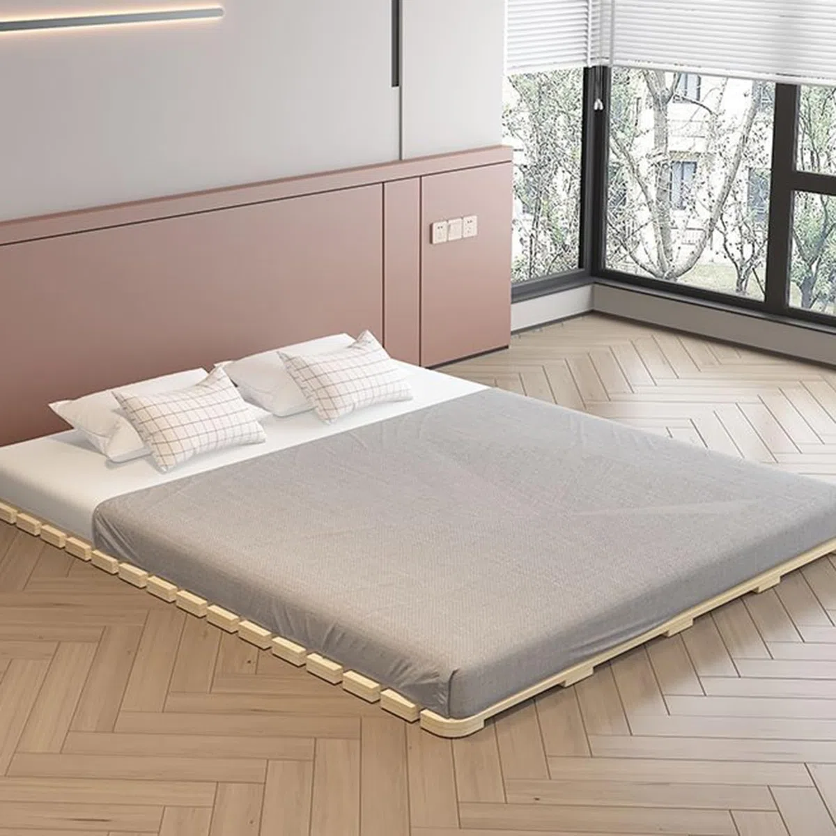 Cama Listones Enrollables Madera, Tablero Soporte Colchón Horizontal Resistente, Cama Suave Plegable Convierte Un Marco Cama Futón Protección Cintura Dura(80x120cm)