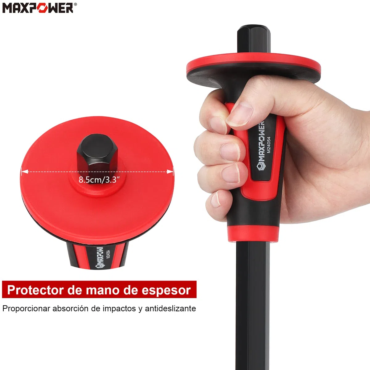 MAXPOWER Juego de 3 Cinceles de Mampostería con Protector Incluye 300mm Cincel de Punta y 220mm Cincel de Ladrillo