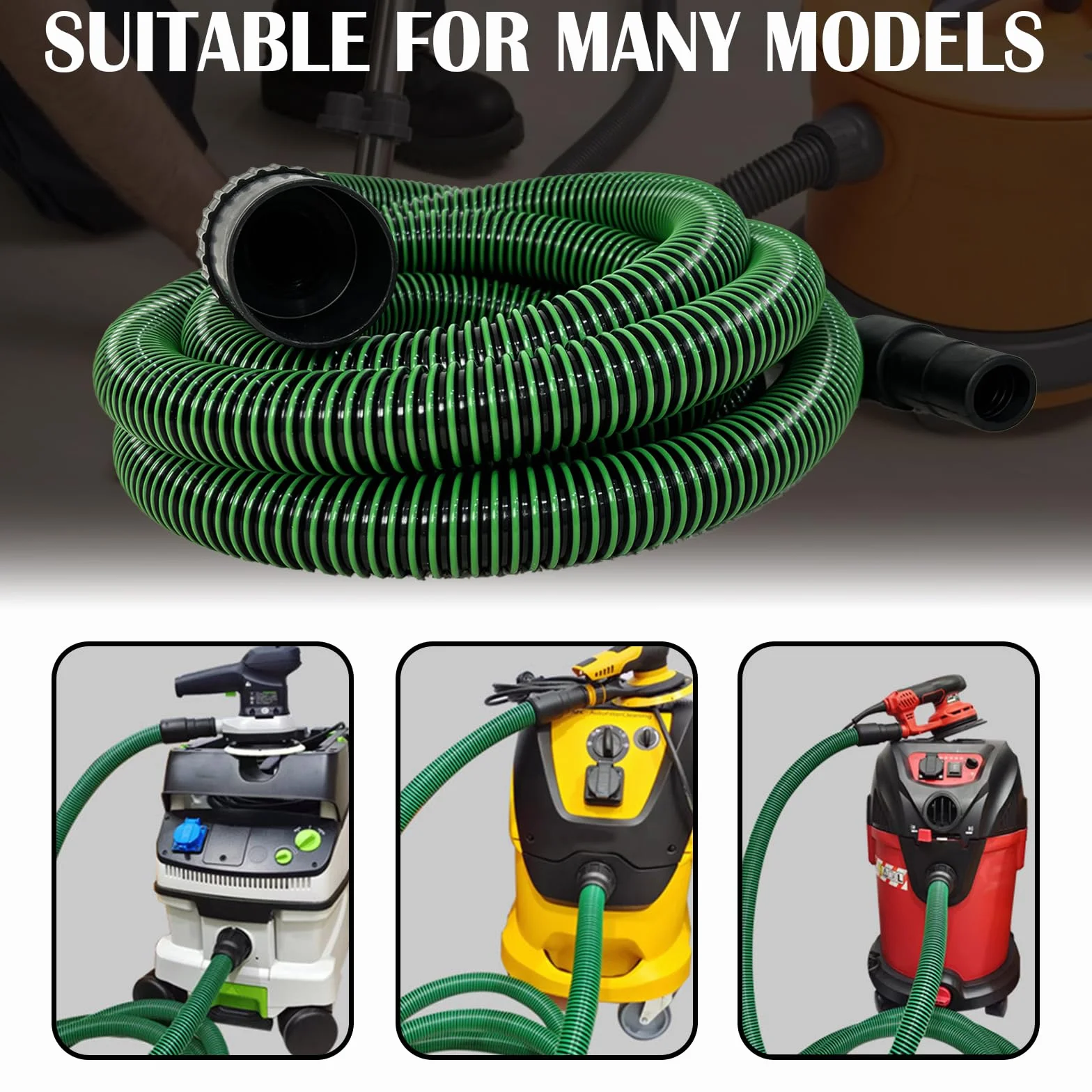 Manguera de extracción de polvo, 5 m, D27, diámetro de 32 mm, compatible con F-e-s-t-o-o-l CT 26/36/48, CT 15/25, CT MINI y CT MIDI a partir de 2019, manguera para colector de polvo, color