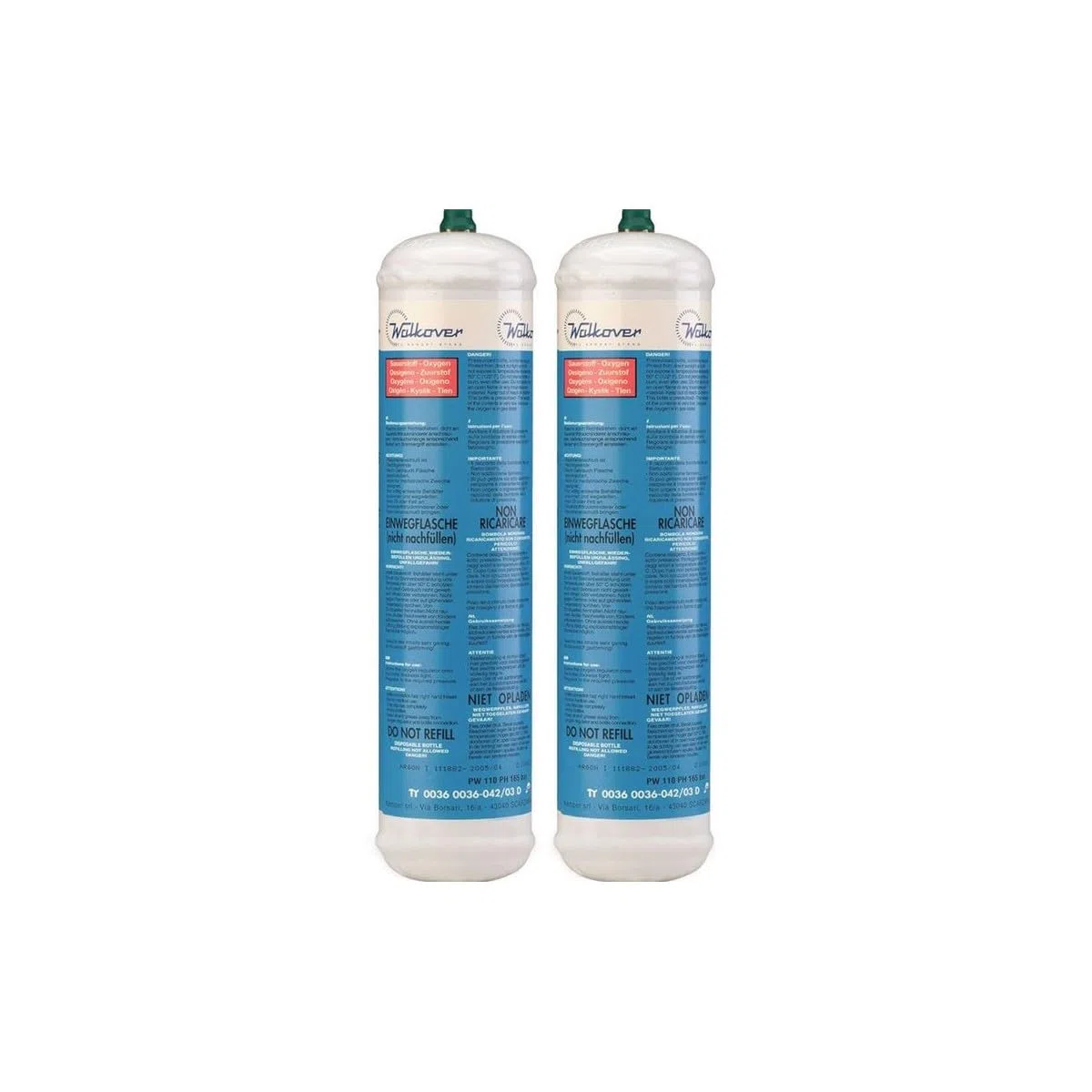 KEMPER – Botella de oxígeno 110 bar x 2 conexión M10 Soldadura bigas desechable 110 litros