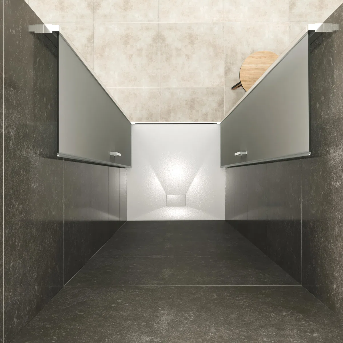 Mampara de Ducha LARA, Puerta Doble Abatible 77-80 x 195 cm - Vidrio de Seguridad Satinado ESG 6MM, Perfiles Cromo #NF