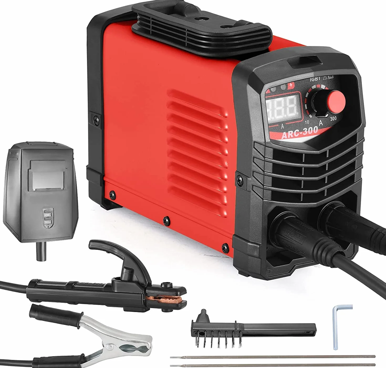 Máquina de soldarARC MMA -300 Amp IGBT Inverter Soldadora,Electrodo de soldadura máquina de soldadura 220V Arco Soldador Eléctrico Portátil Soldador Digital LCD Con muchos accesorios