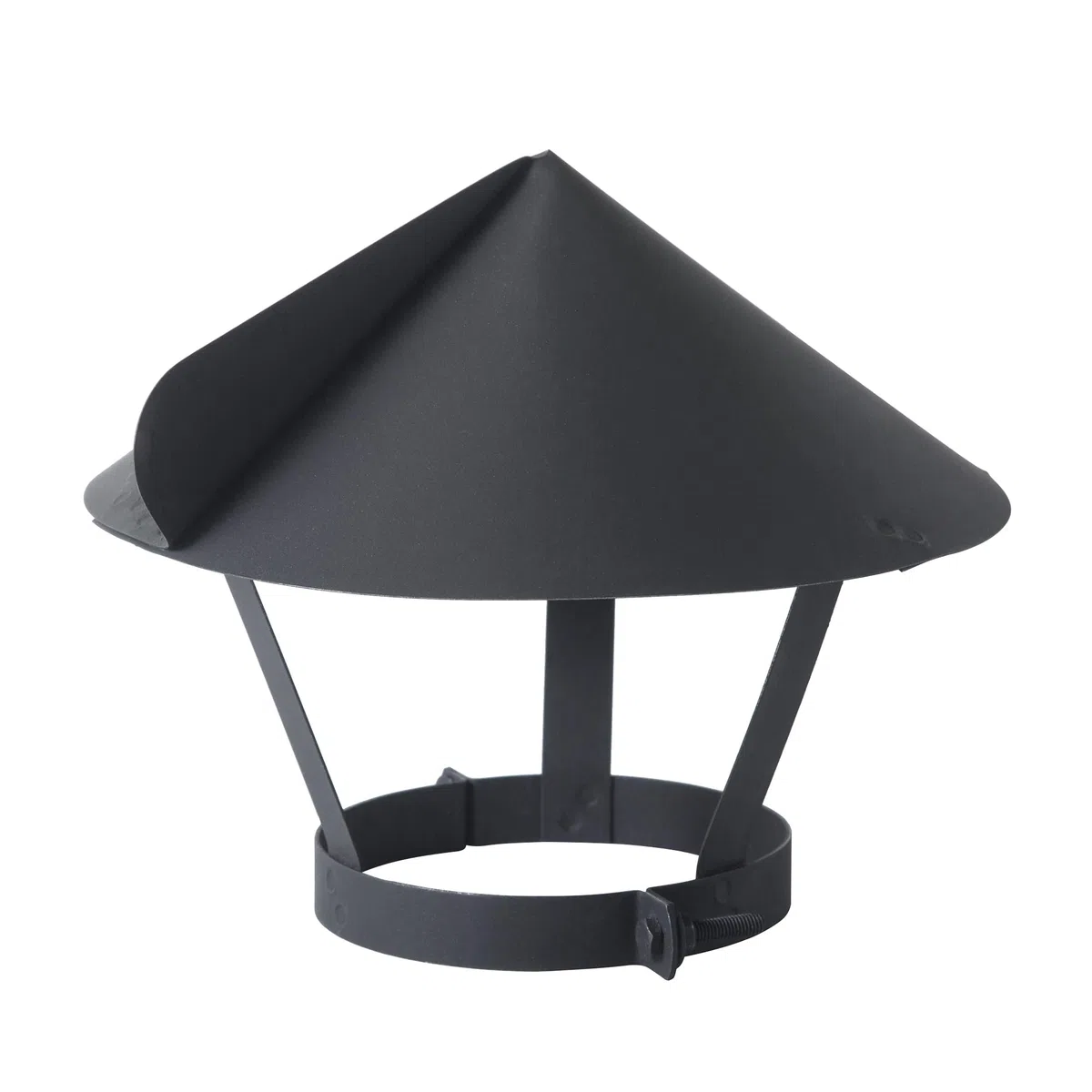 Cubierta para chimenea, tubo de humos, campana de lluvia, accesorio para chimenea, accesorio ajustable, color negro, con cierre de pinza, sombrero para chimenea (130 mm)