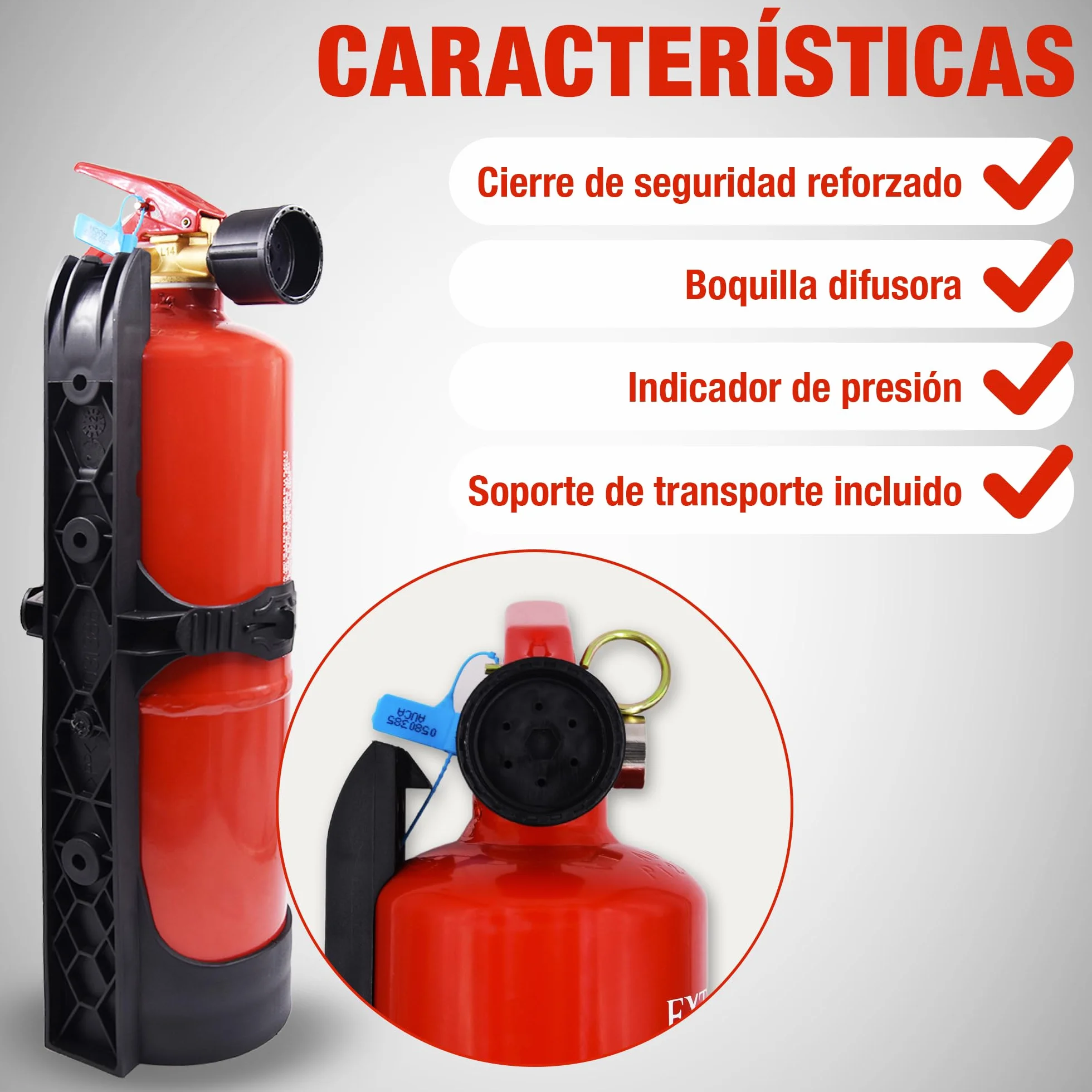 Extintor Espuma ABF 2L Homologado CE AENOR Portátil Compacto Seguridad