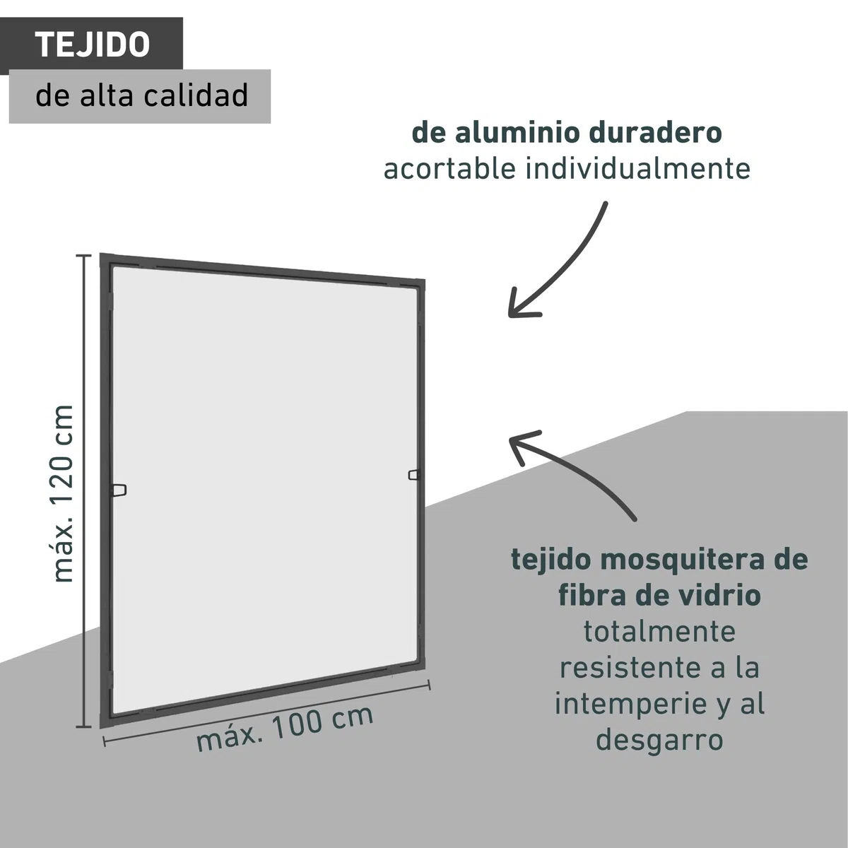 Windhager Marco de aluminio para ventana Ultra Flat, 100 x 120 cm, color antracita 03967