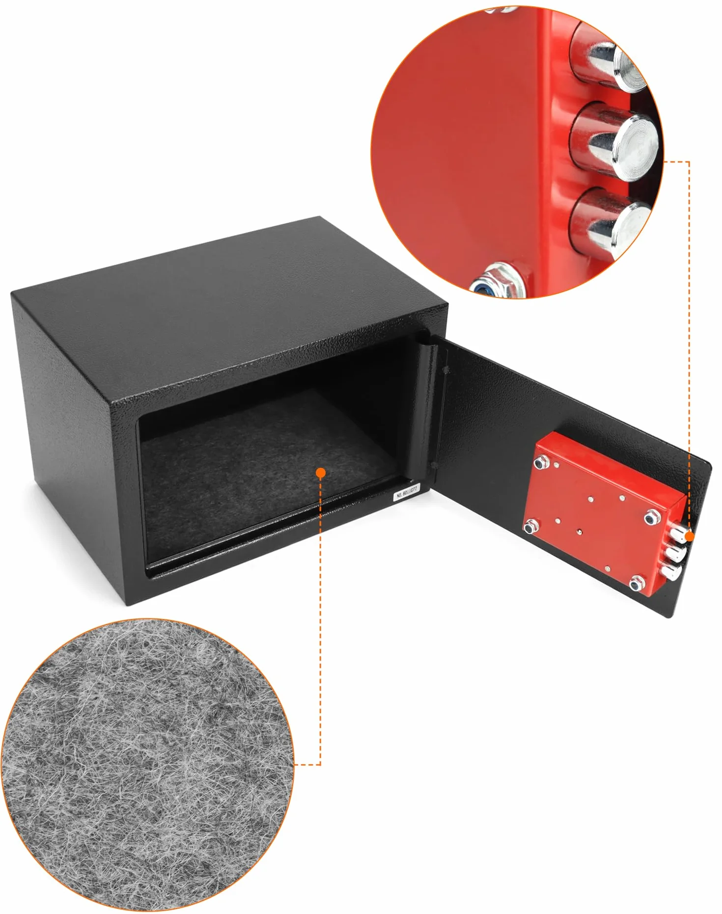 QWORK Caja Seguridad 31x20x20 cm Cerradura Triple Paletón Acero Robusta