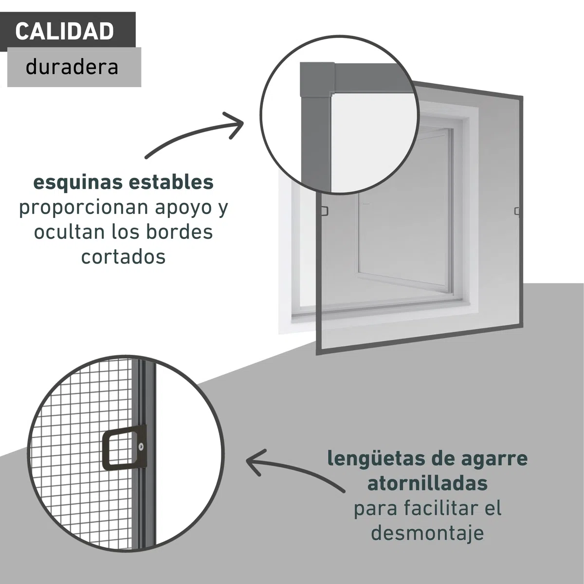 Windhager Marco de aluminio para ventana Ultra Flat, 100 x 120 cm, color antracita 03967