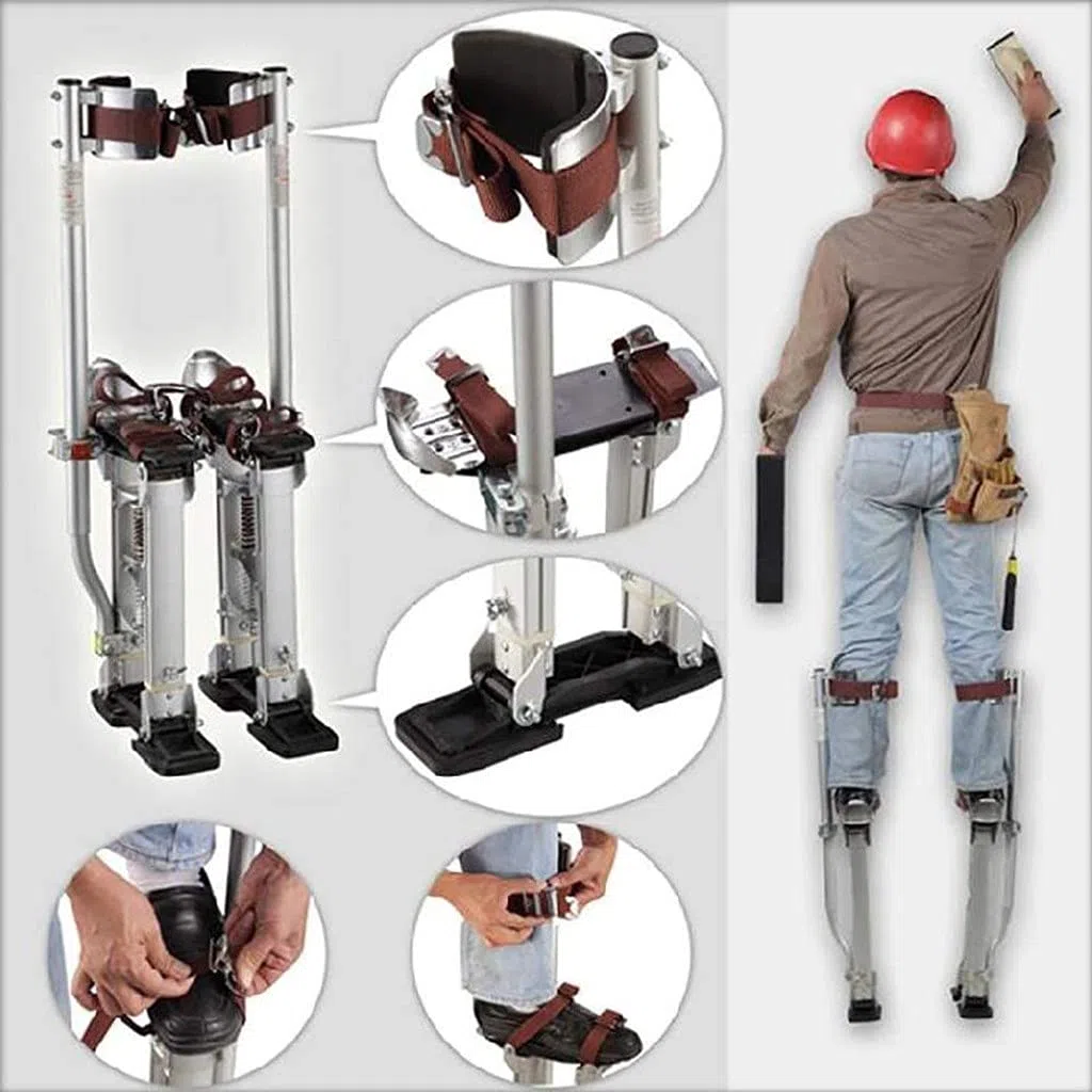 Zancos para Pintura Altura Ajustable 14 – 47Inch Pulgadas Zancos de Aleación de Aluminio para Yeso Profesionales Trabajo para Pintura Decoración Techo 60-100cm