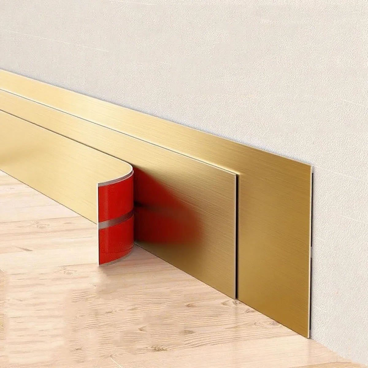 3 metros autoadhesivo cinta decorativa de pared dorada autoadhesiva Moldura de pared de acero inoxidable moldura metalizada y moldura de pared ribete d(Size:Width 19cm/7.48inch,,Color:Oro cepillado)
