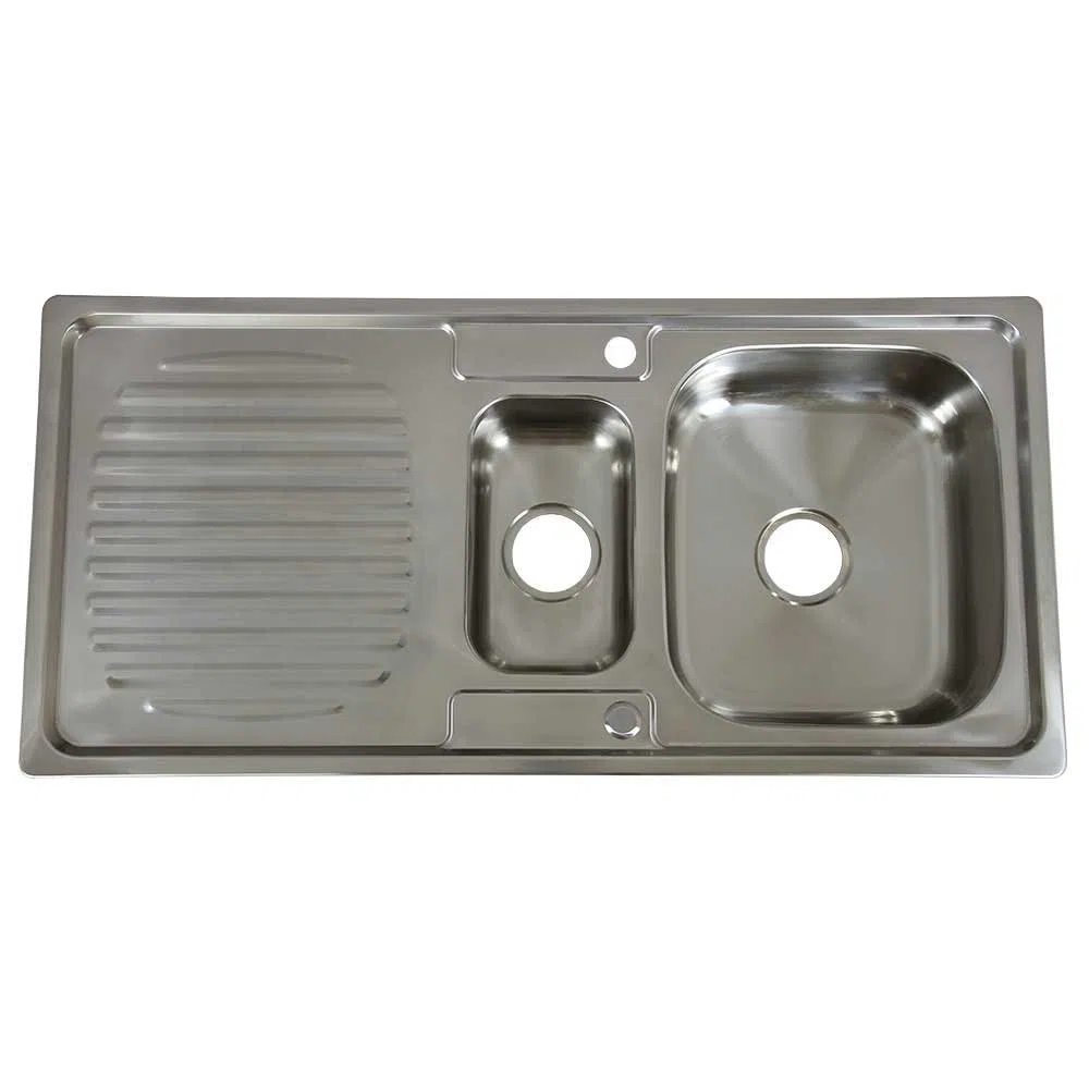 Fregadero de Acero Inoxidable KuKoo, Reversible 1.5 105cm x 18cm x 50cm | Kit de desagüe incluído