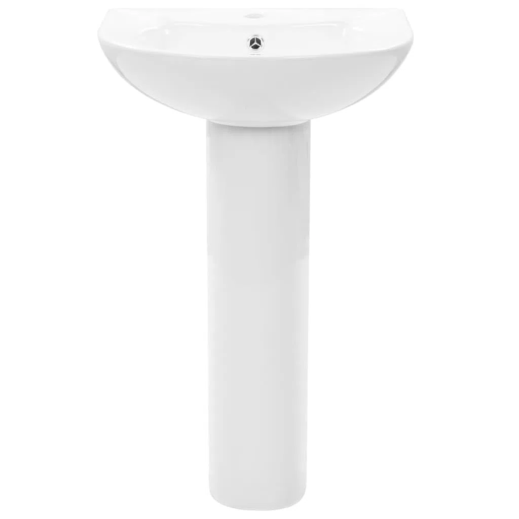 vidaXL Lavabo de Pie Cerámica Blanco 520x440x190 mm Muebles de Baño Grifería