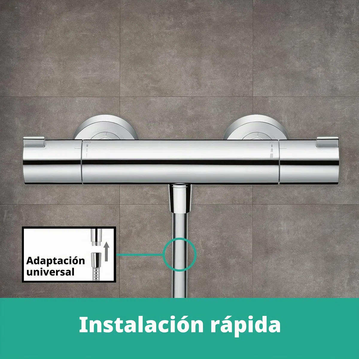 Hansgrohe Crometta Vario - Combinación de set de ducha y termostato, 2 tipos de chorro, 0,65 m, blanco/cromo