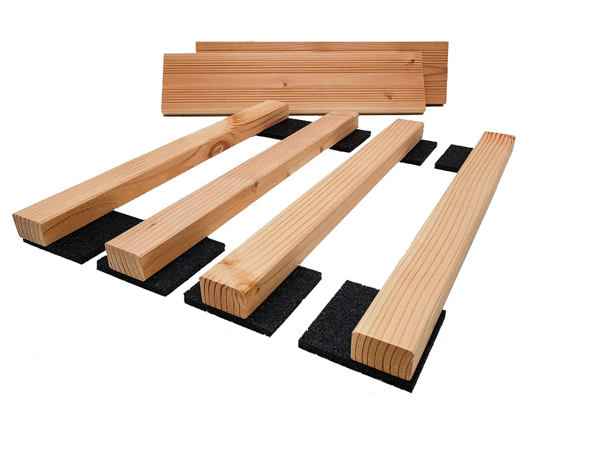 Almohadillas de goma para terrazas (100 x 50 x 6 mm, 250 unidades)