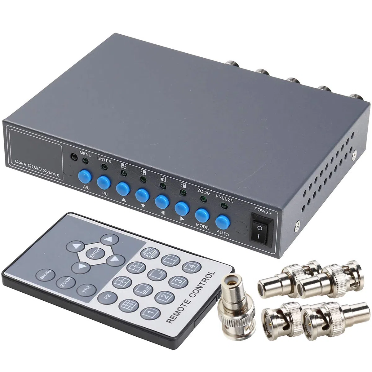 UHPPOTE 4CH Color QUAD System Video Splitter CCTV Procesador de cámara con control remoto