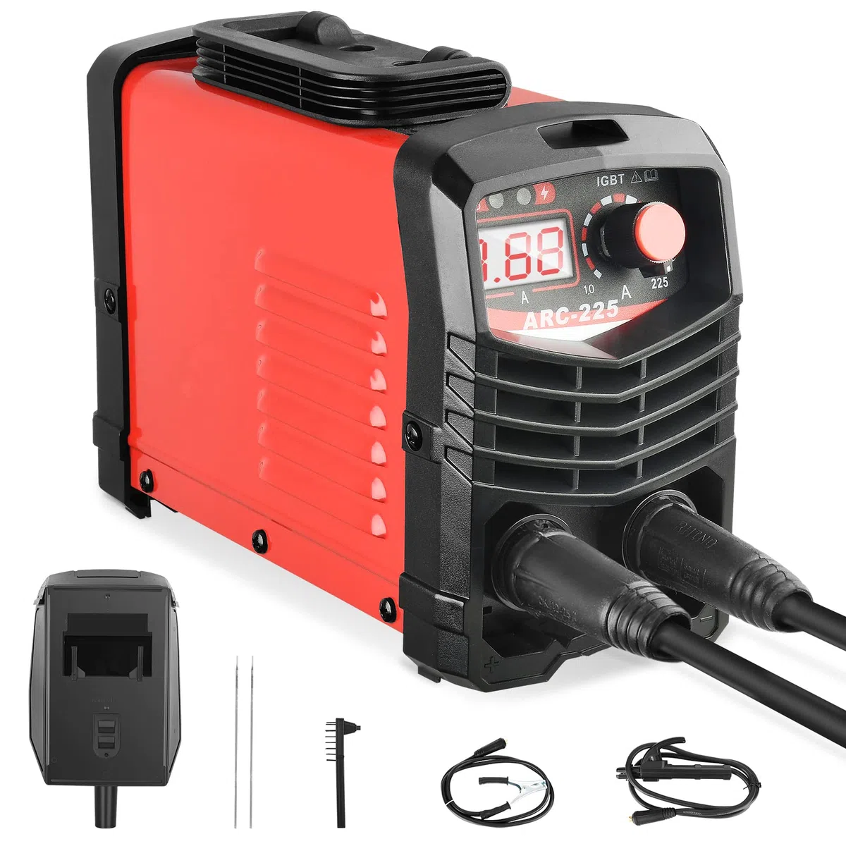 Soldador inversor IGBT de 200 A, máquina de soldadura portátil de doble voltaje 110 V/220 V con pantalla LCD, soldador ARC MMA ligero para uso doméstico y profesional