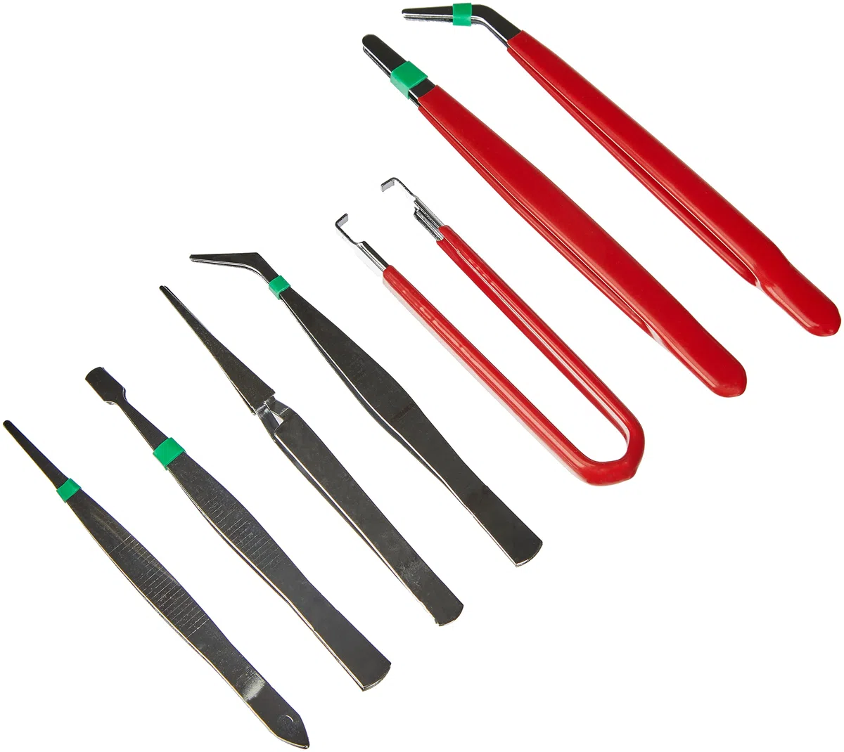 Silverline Tools 209144 - Pinzas de precisión, 7 pzas