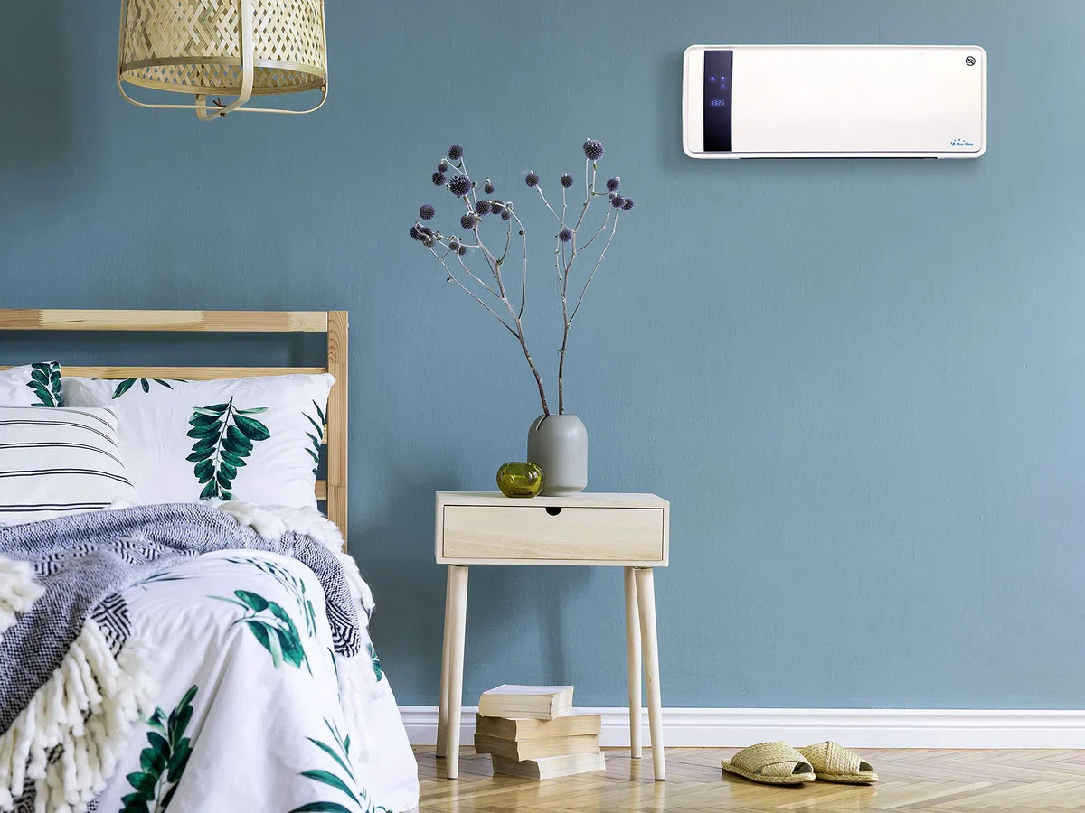 PURLINE | Calefactor Cerámico de Pared 2000W PURLINE HOTI M65, Pantalla Digital, Mando a Distancia - Calefactor de Pared 2000W Temporizador Semanal y Protección de Seguridad