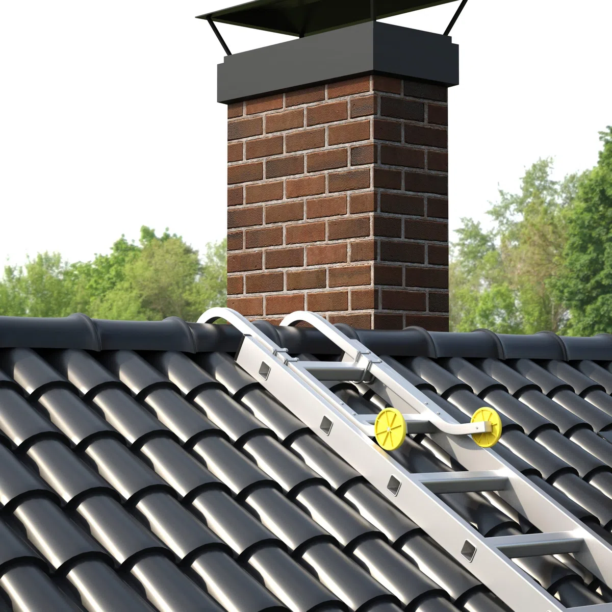 RMBO - Gancho de cumbrera - Gancho universal para techos para escaleras - 95 cm de largo - Sistema de fijación seguro y robusto para techos y mantenimiento