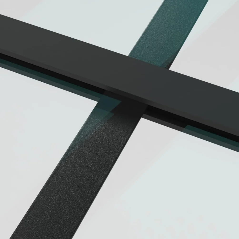 Puerta corredera ESG vidrio y aluminio negro 90x205 cm