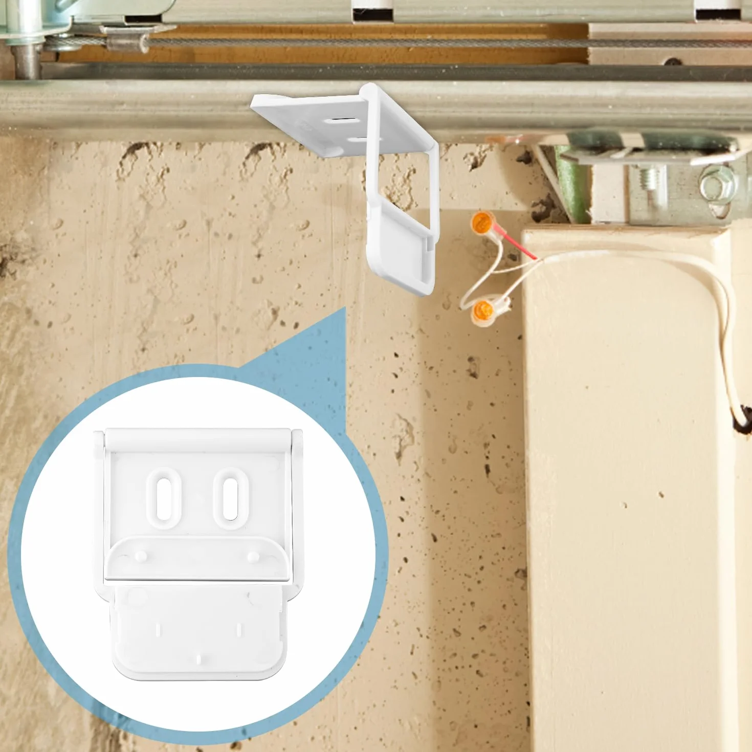 Tinoaly 2uds Soportes Sensor de Puerta Garaje para Ring Sensores Contacto de Alarma, Soporte Montaje Duradero para Puerta Garaje Accesorios Seguridad con Tornillos Fácil Instalación