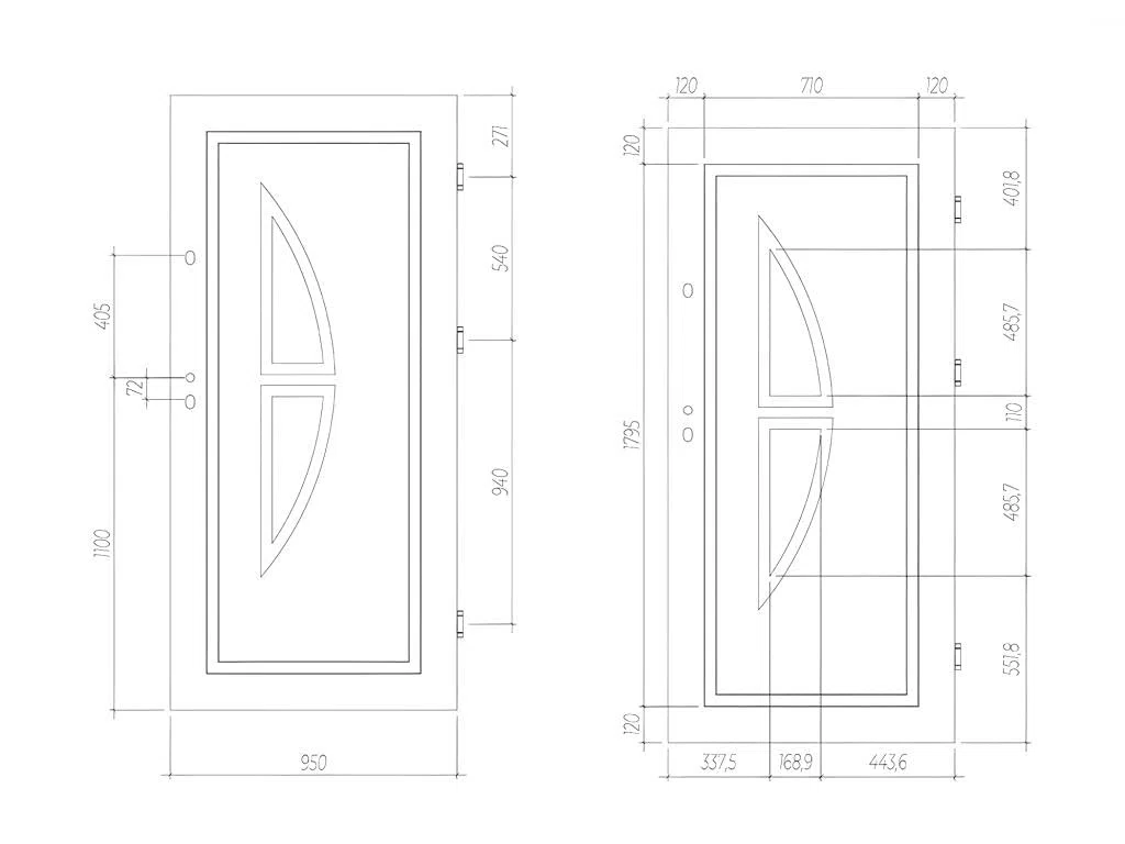 Vente-unique - Puerta de entrada de acero con vidrio y acero inoxidable H207 x L100 cm efecto roble - apertura hacia la derecha - COVAS