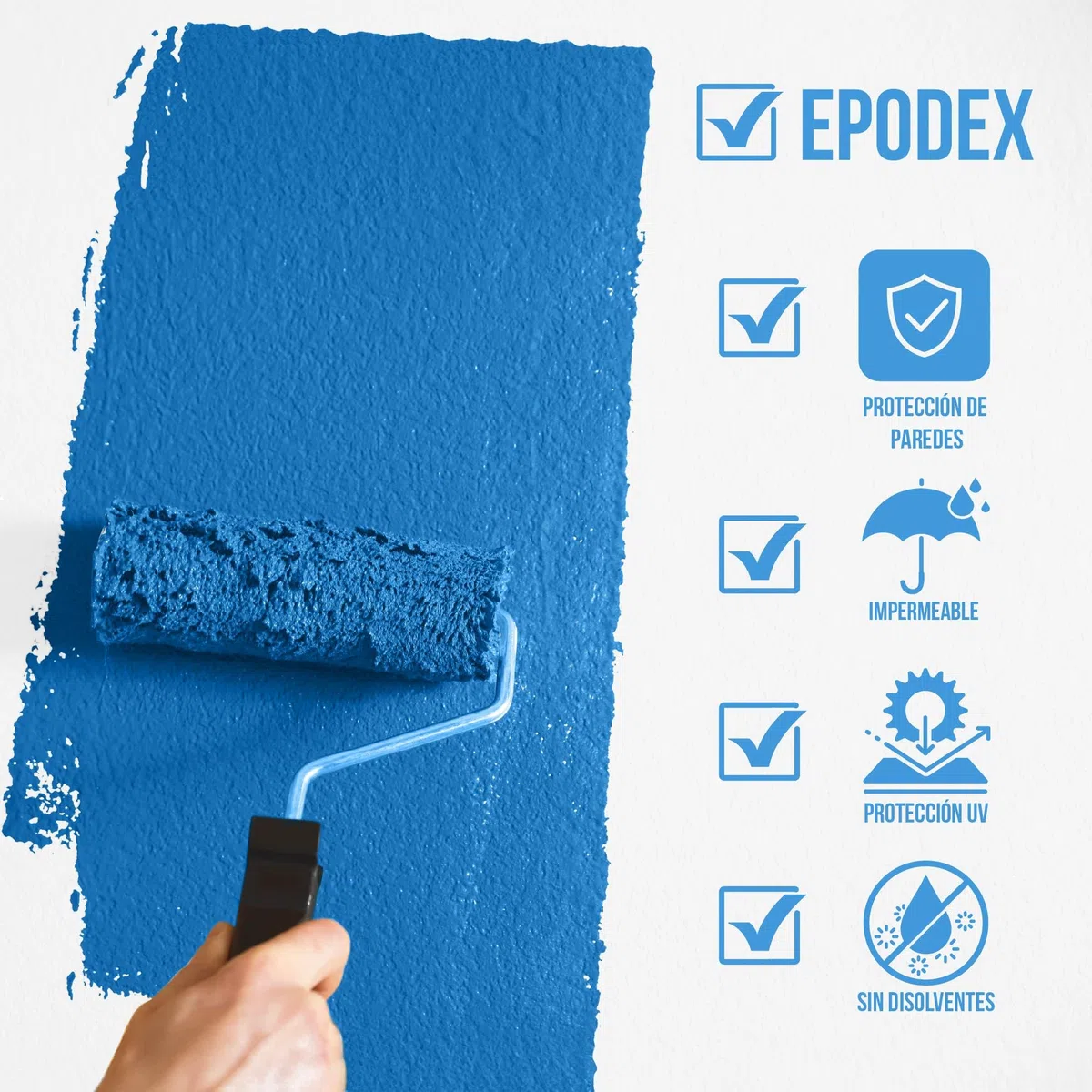 EPODEX Pintura para hormigón 2K, Pintura epóxica para suelos, Resina epoxi para suelo, Impermeable, Sótano, garaje, taller, Interior, 3,6kg (9m² con 2 capas) - Midnight