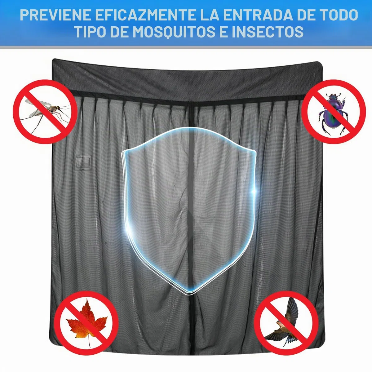 ZWPARTS Mosquitera Magnética para Autocaravanas, Mosquitera para Furgoneta para Puerta Trasera, Personalizada para Viano, Vito, Renault Trafic, Mosquitera con Cremallera en Puerta Central
