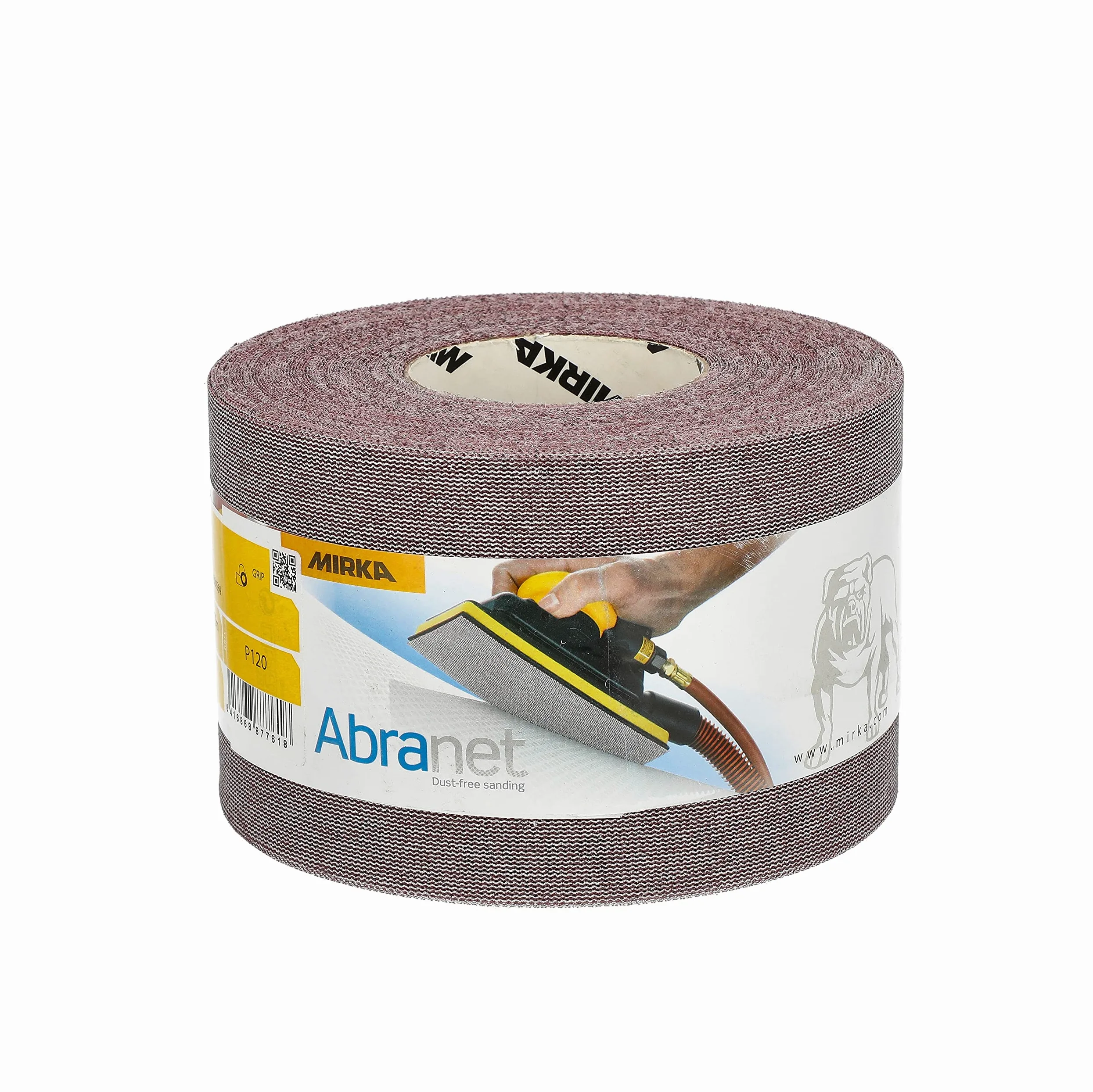 Mirka Abranet rollo de lijado neto 115 mm x 25 m cierre adhesivo/grano P120 / 1 rollo/para lijar madera, masilla, barniz, plástico / 5454400112