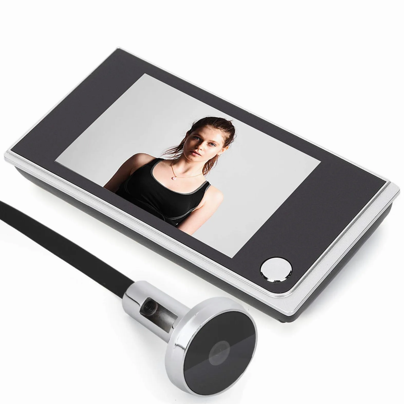 DAUERHAFT Cámara de Seguridad mirilla digital puerta 3 . 5 Pulgadas ,Digital ,LCD ,120 Grados ,Timbre Digital ,Visor de Mirilla ,monitoreo Visual de Fotos Video Doorbells