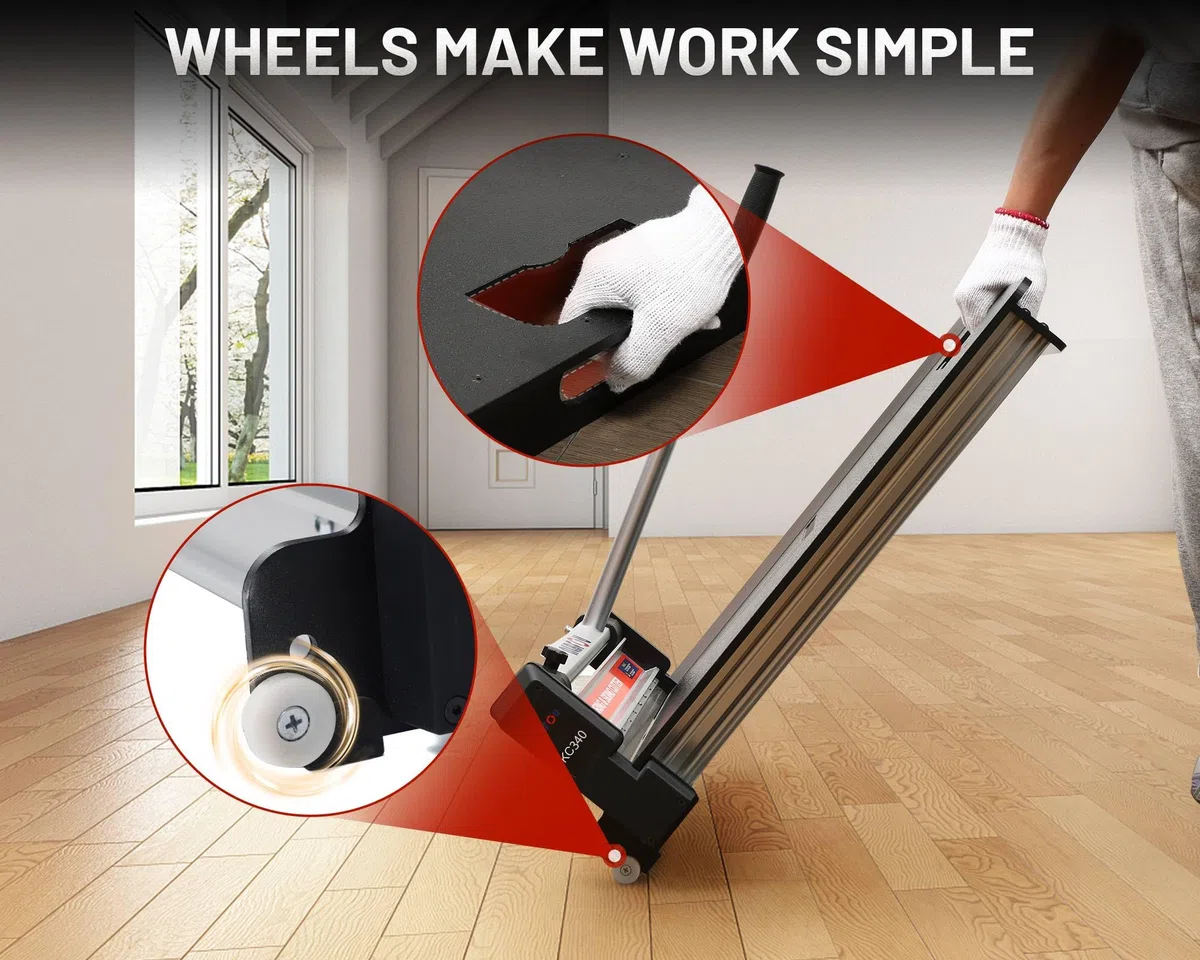 NLBFOU Cortador de suelo laminado de 13 pulgadas, corta tablones de vinilo, laminado, revestimiento, piso de goma, VCT, LVT, SPC, PVC, LVP, WPC y más