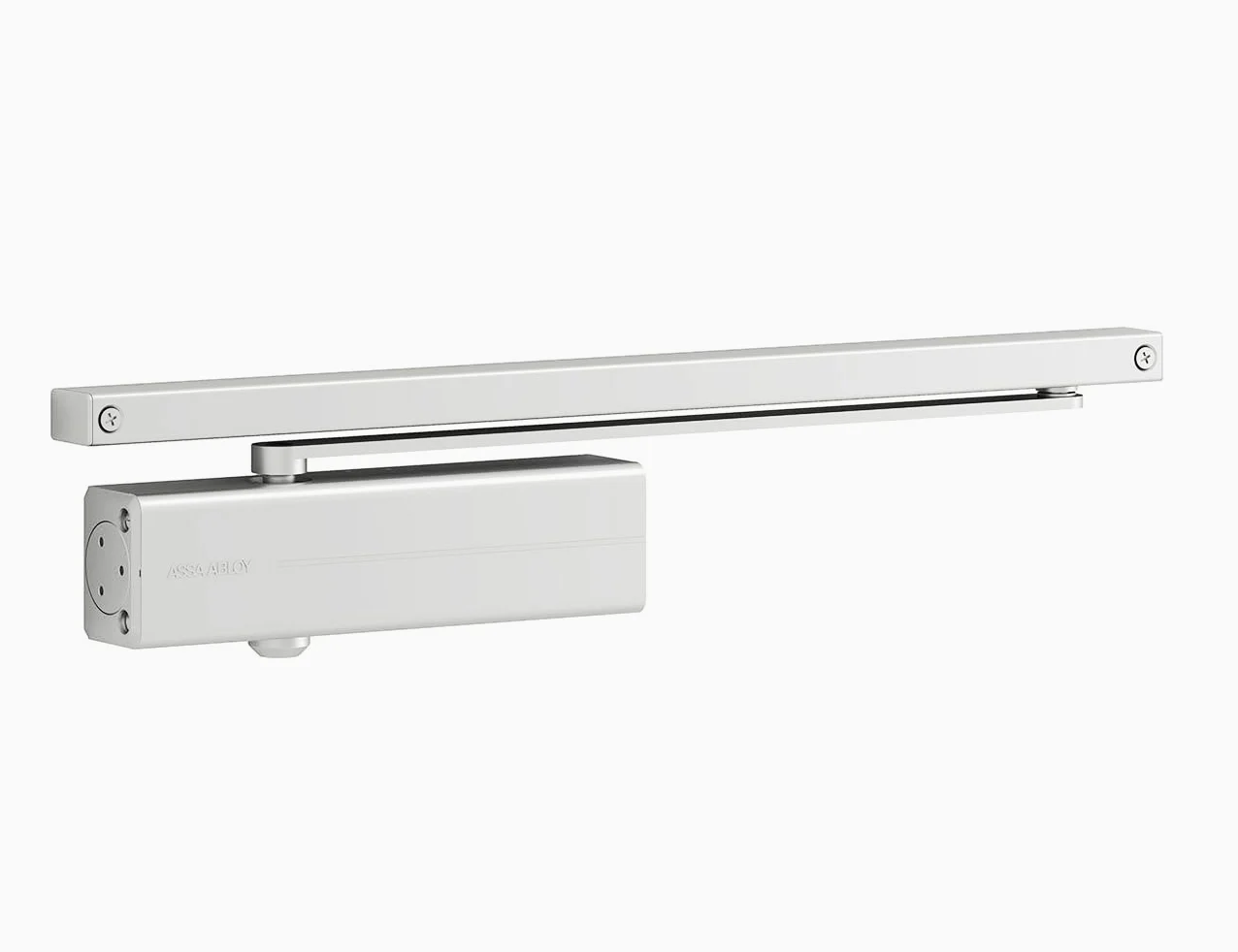 TESA DC135 DC135-----D9016 cierrapuertas, EN 3, brazo deslizante, para puertas cortafuegos, acabado Blanco RAL 9016, control de cierre regulable, control de cierre estable en interiores, uso interior