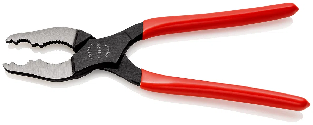 KNIPEX Alicate para bicicletas negro atramentado, recubiertos de plástico 200 mm (cartulina autoservicio/blíster) 84 11 200 SB
