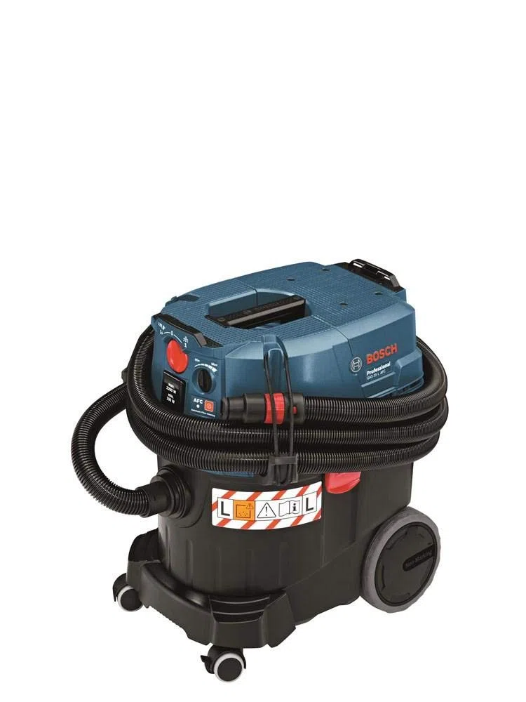 Bosch Professional aspirador en húmedo/seco GAS 35 L AFC (con 1 filtro pliegues plano celulosa, boquilla p. ranuras, bolsa, codo, set boquillas suelos, 3 tubos aspir. 0,35 m, manguera 5 m, Ø 35 mm)