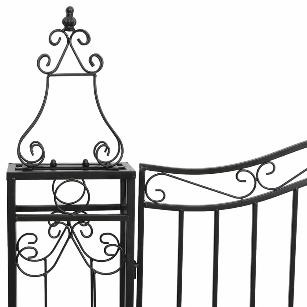 vidaXL Puerta de jardín de Hierro Forjado Negro 121x8x150 cm, Puerta de Hierro Forjado, Puerta de Valla, Puerta metálica, Puerta metálica jardín