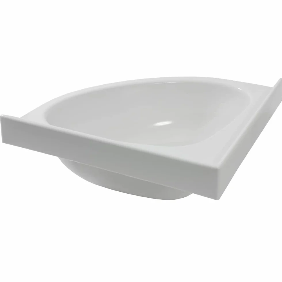 Lavabo esquinero Comet pro-Styling, ideal para espacios pequeños, 345 x 345 x 145 mm, ovalado, color blanco, montaje en pared
