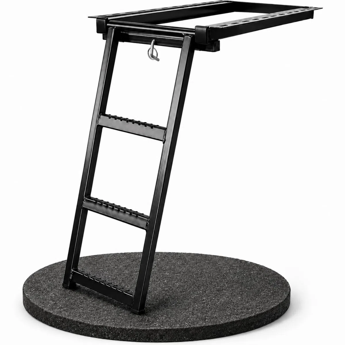 Escalera de ascenso para camiones extensible de 3 niveles, escalera de entrada, escalera plegable, color negro, escalera para camiones, plataforma de carga