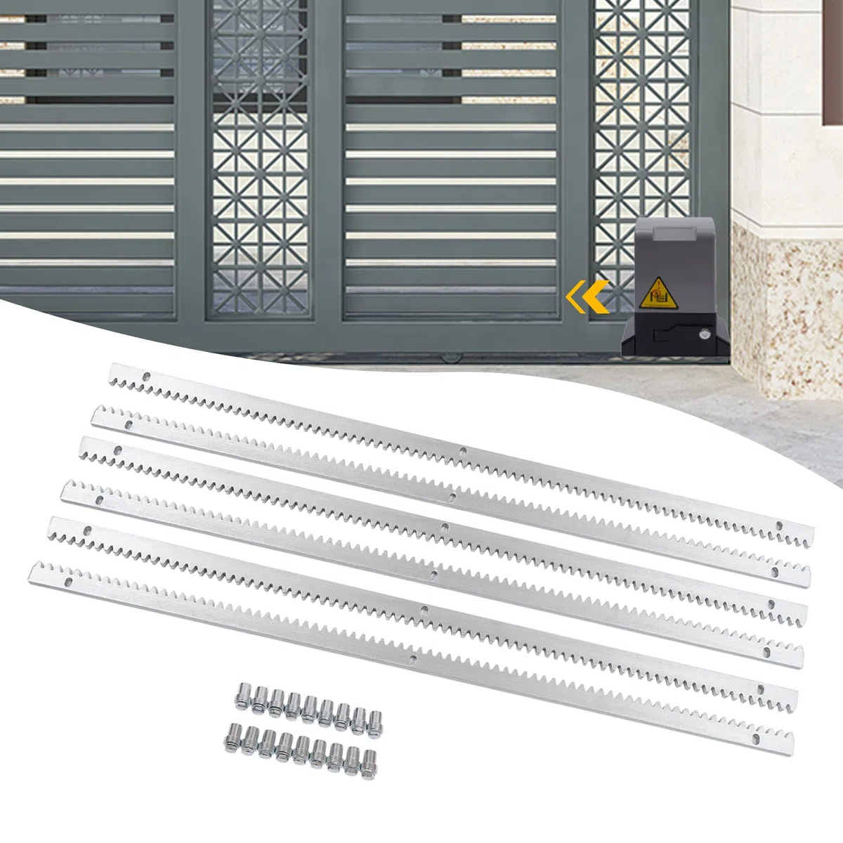Accionamiento de puerta de 6 m, IP44, 2000 kg, riel dentado, cremallera para accionamiento de puerta corredera, accesorio para abridor de puerta, accionamiento de puerta de patio