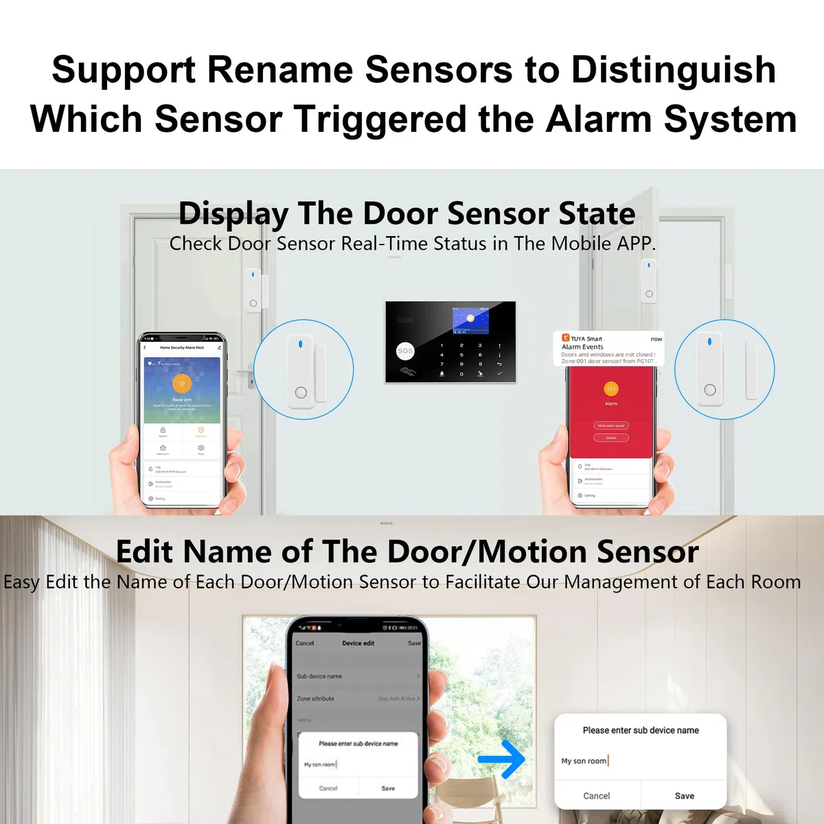 Sistema de Seguridad Doméstica 4G, 13 Piezas Sistema de Alarma Inalámbrico para Cámara de Vigilancia 1080p con Sirena de Alarma 120 DB Compatible con Alexa Google(G30-4G)