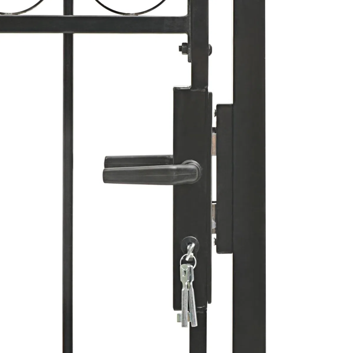 Puerta de jardín con Arco Superior 100x125 cm Acero Negro, Puertas para Jardin, Puertas De Exterior, Valla Jardín, Rejas para Puertas De Entrada