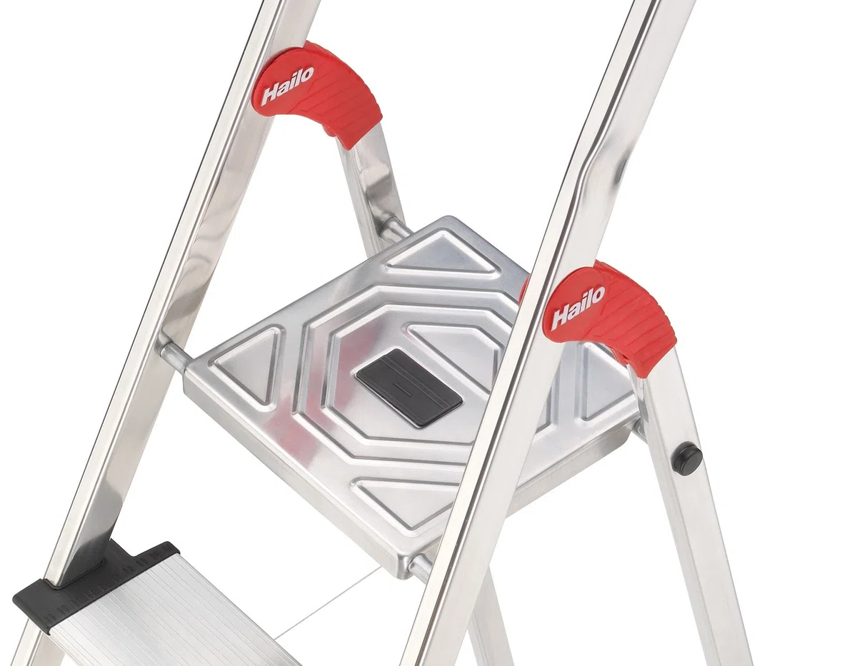 Hailo XXL Easyclix - Escalera de tijera aluminio (4 peldaños)