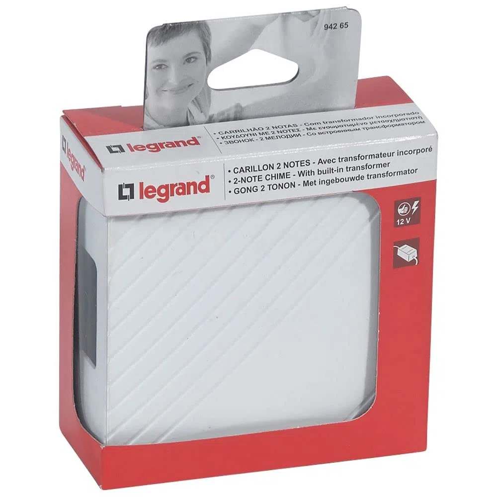Legrand Timbre para la pared con transformador, color blanco , blanco, LEG94265, 230.00V