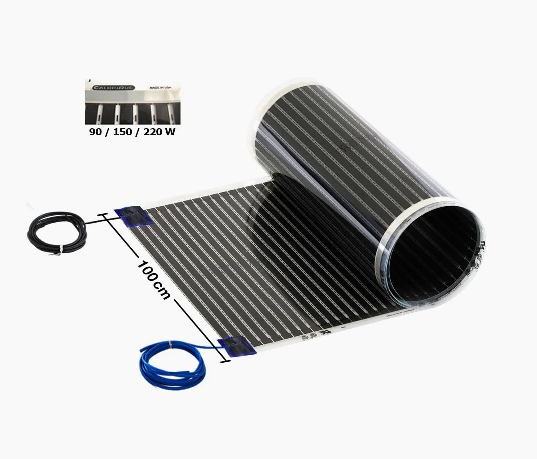 Lámina de calefacción por infrarrojos para suelo radiante – 150 W/m² – 100 cm de ancho – 1,5 m de largo – calefacción eficiente y económica