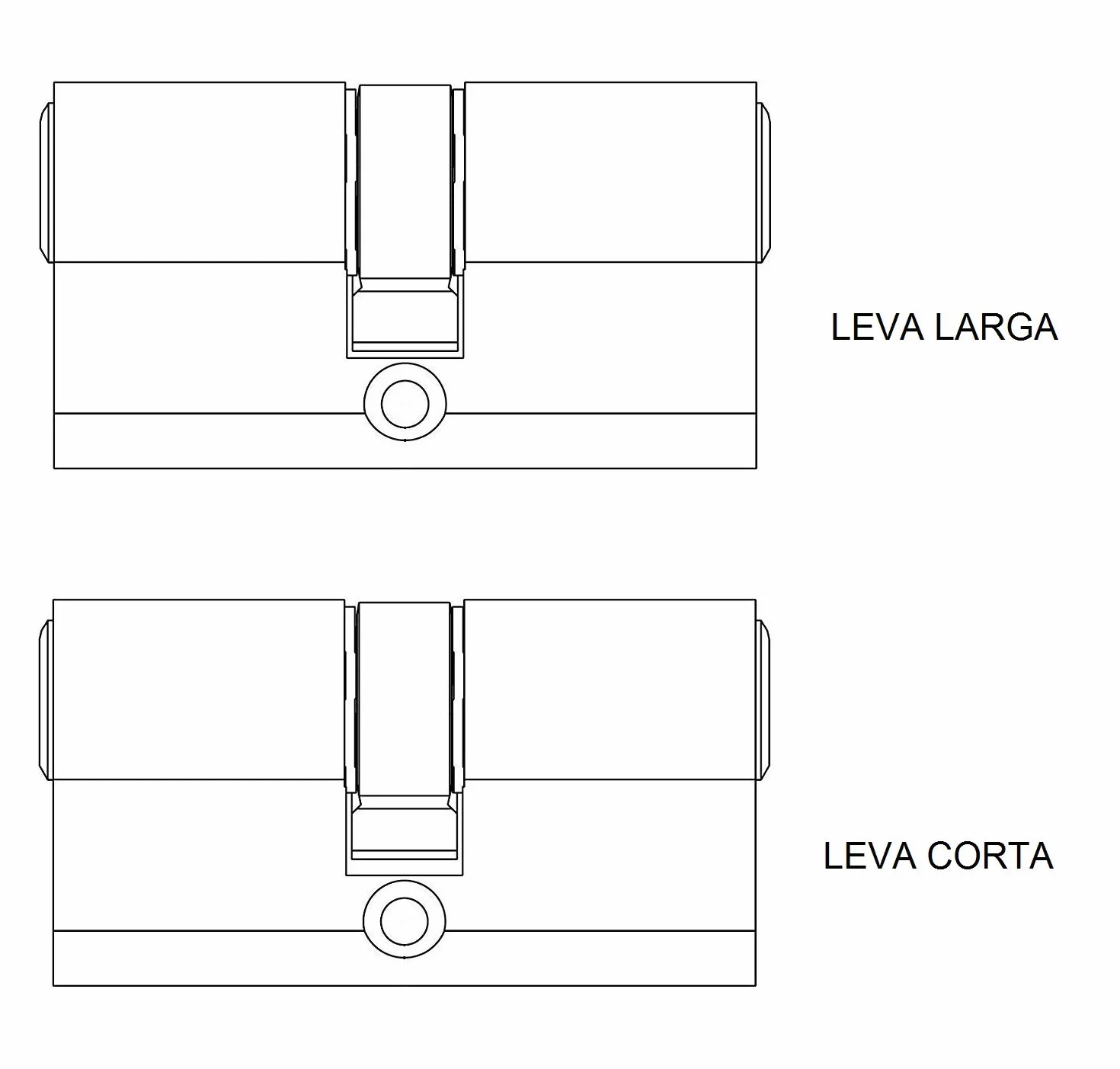 Tesa Assa Abloy, TK1B3030L, Cilindro de Alta Seguridad, TK100, Doble Embrague, Leva Larga, Llave - Botón, Latonado, 30 x 30 mm