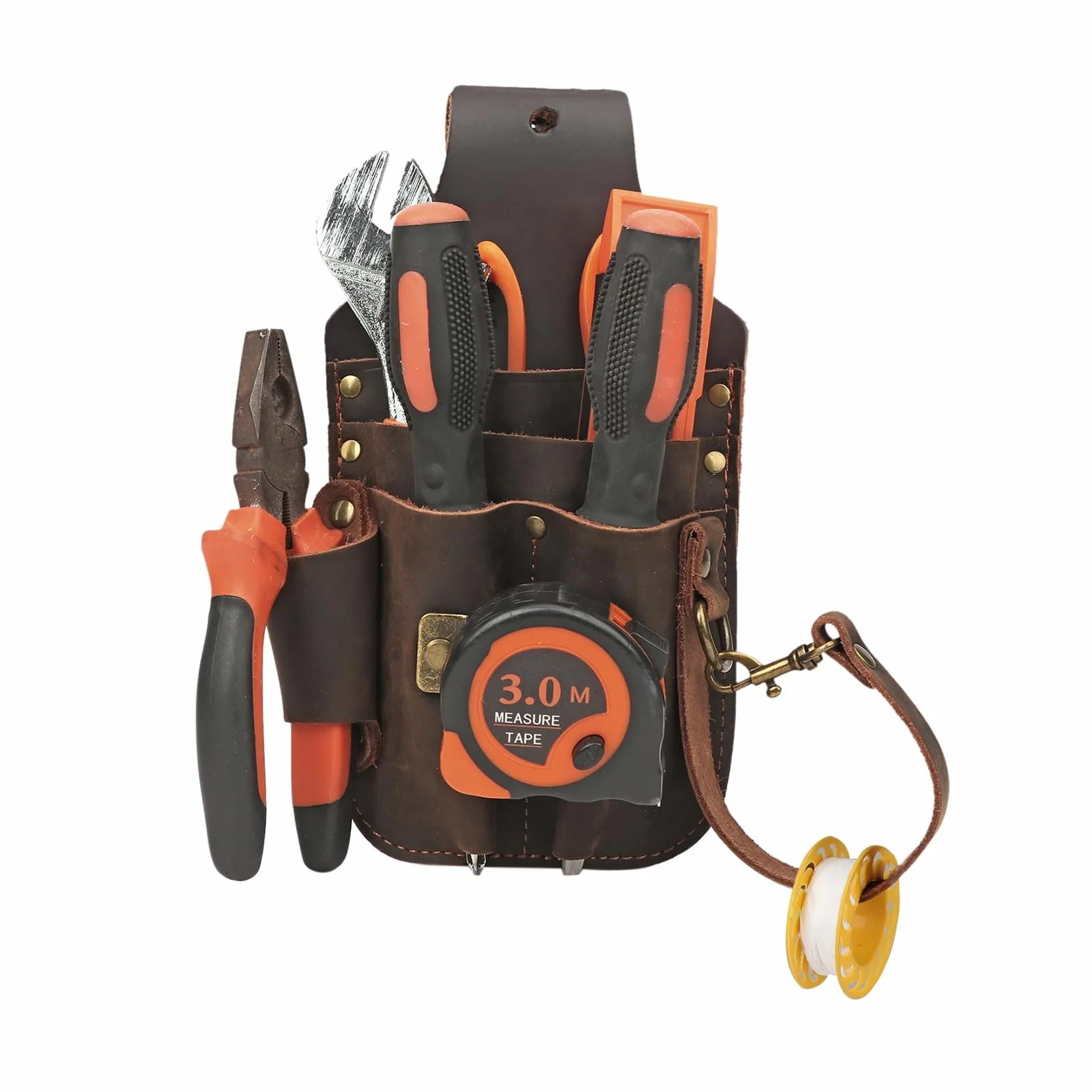 TOURBON Organizador de herramientas de cuero, soporte de herramientas, bolsa de cintura para constructores, carpinteros, electricistas