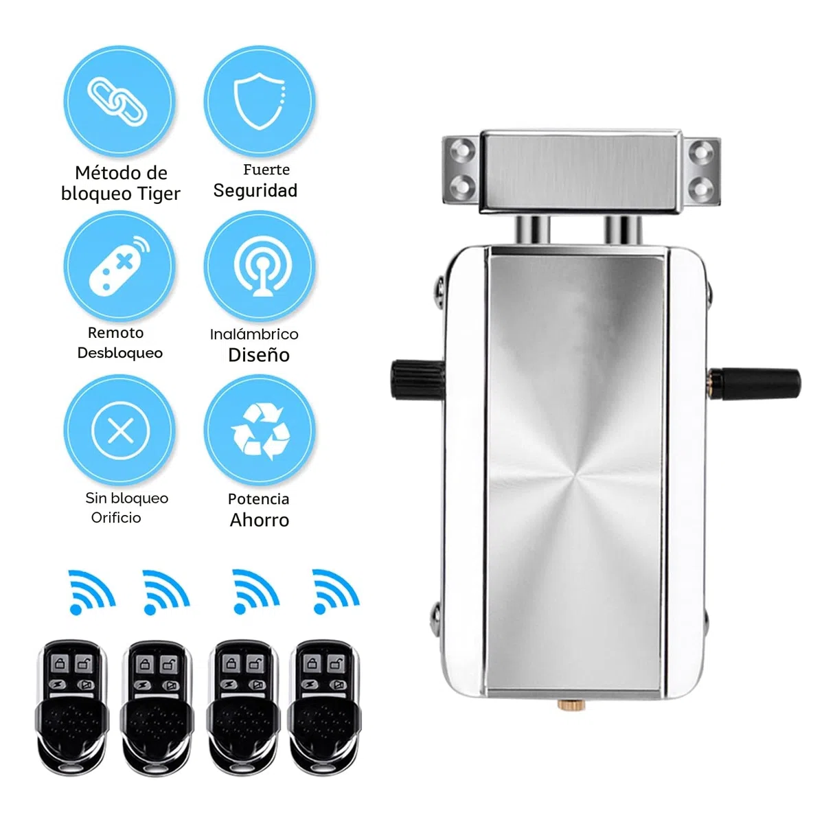 Cerradura Electrónica para Puerta con 4 Mando a Distancia, de Seguridad, Sistema de Control de Acceso para el Hogar / Hotel / Apartamento