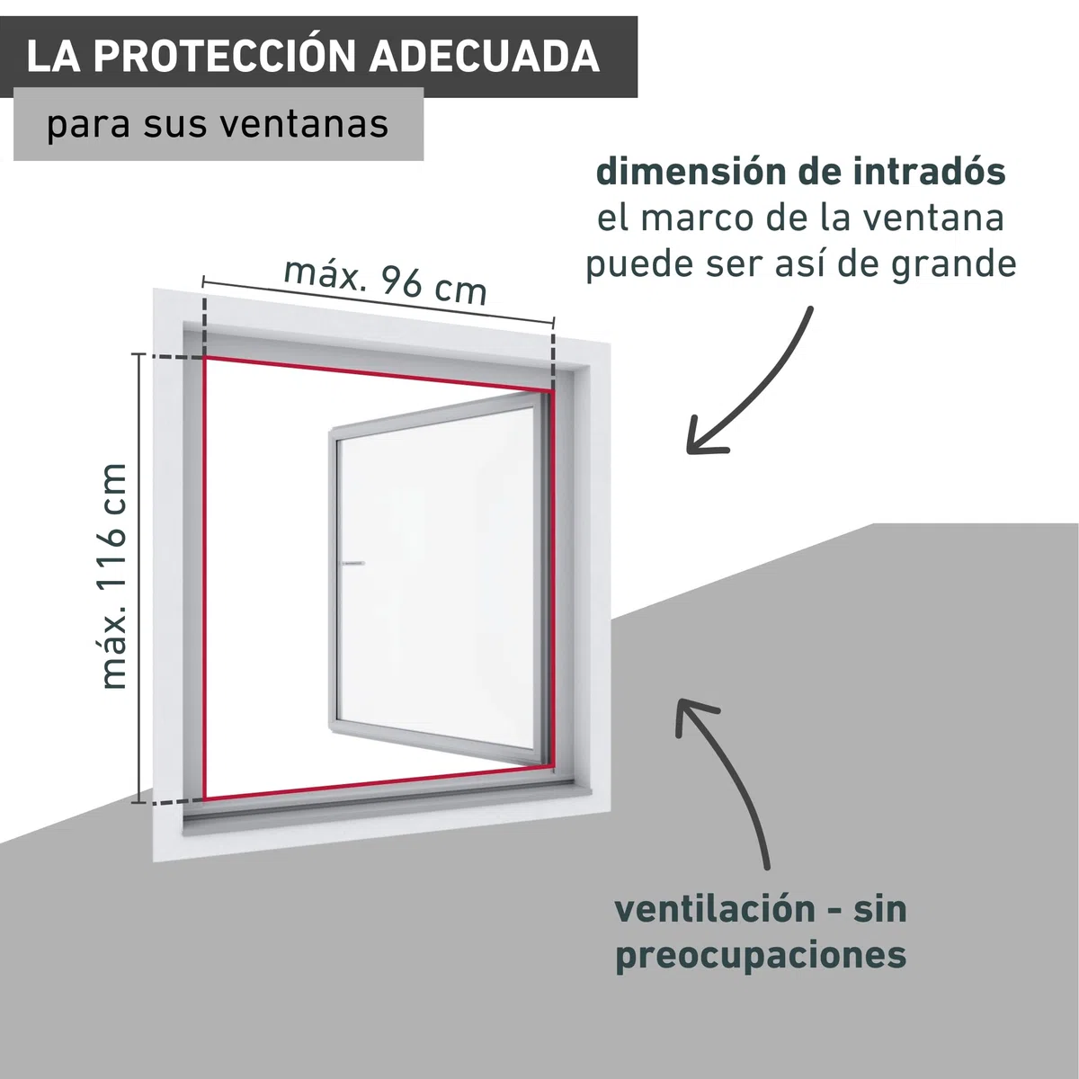 Windhager Marco de aluminio para ventana Ultra Flat, 100 x 120 cm, color antracita 03967
