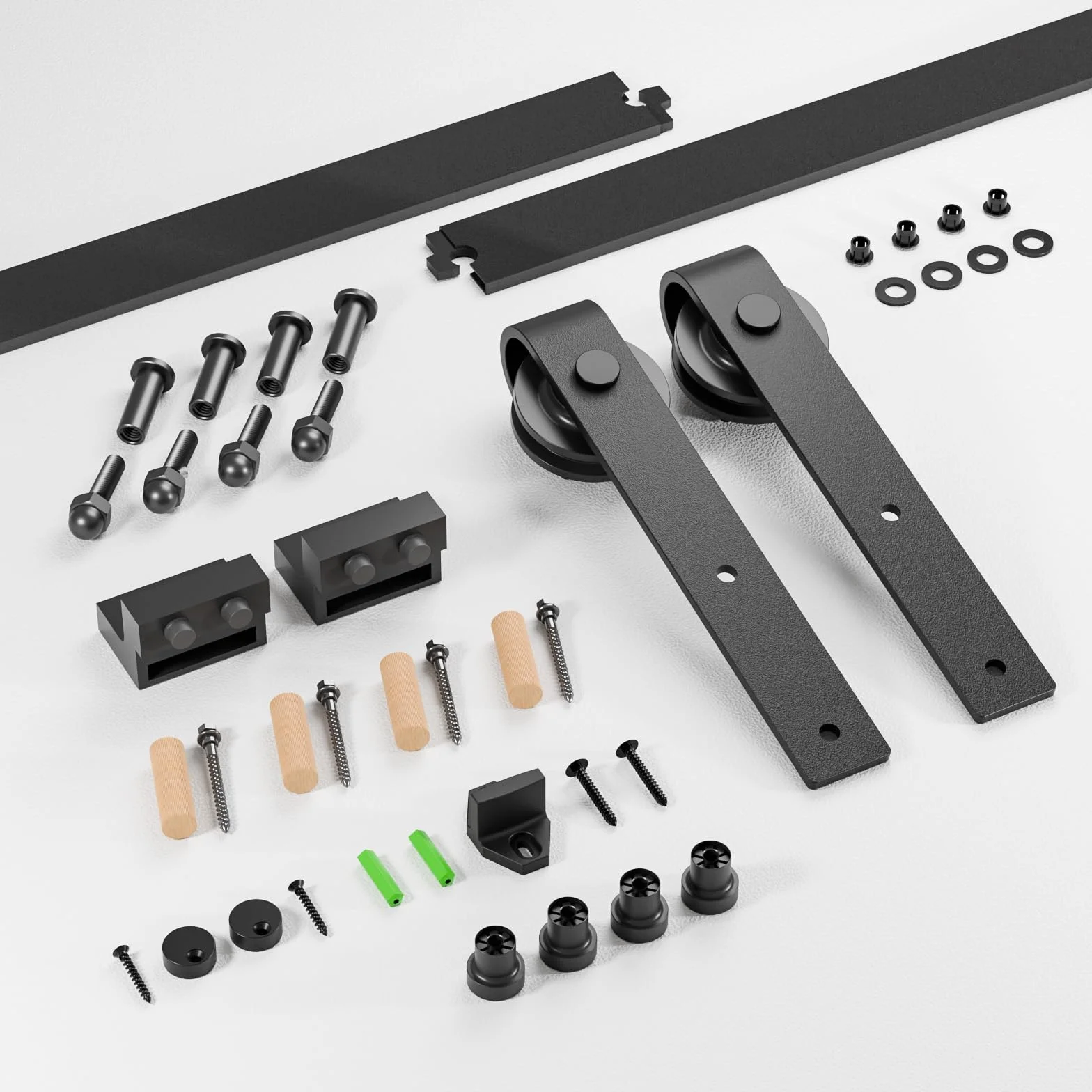 WOLFBIRD 200CM 6.6FT Hardware puerta corredera Kit riel sistema puerta soltera